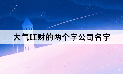 大气旺财的两个字公司名字