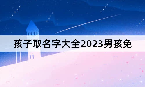 孩子取名字大全2023男孩免费