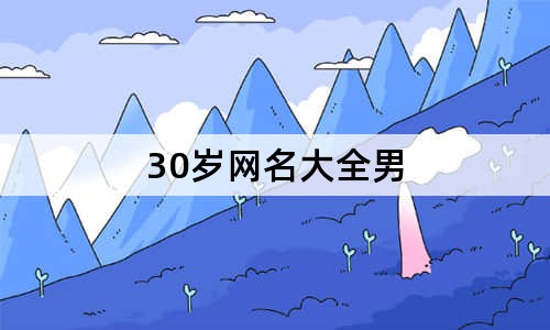 30岁网名大全男