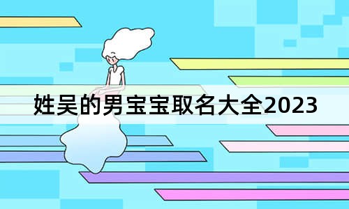 姓吴的男宝宝取名大全2023