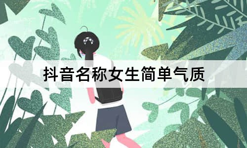 抖音名称女生简单气质