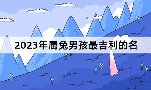 2023年属兔男孩最吉利的名字