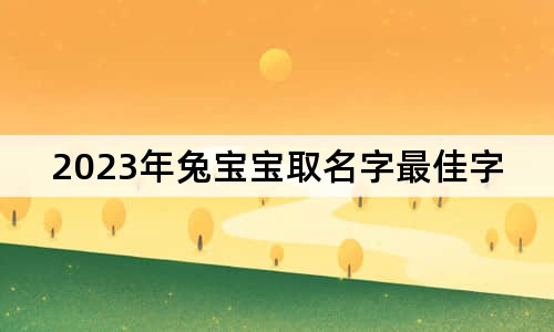 2023年兔宝宝取名字最佳字男孩