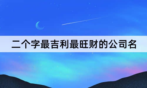 二个字最吉利最旺财的公司名