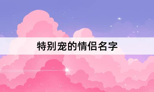 特别宠的情侣名字