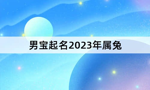 男宝起名2023年属兔