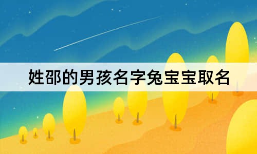 姓邵的男孩名字兔宝宝取名