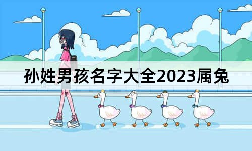 孙姓男孩名字大全2023属兔