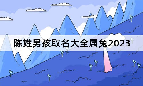 陈姓男孩取名大全属兔2023免费