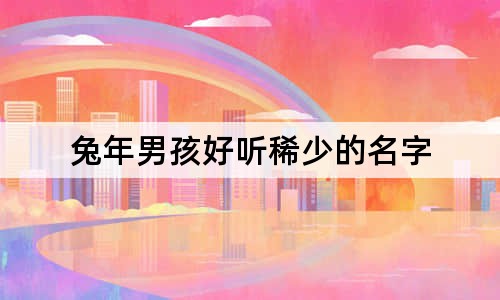 兔年男孩好听稀少的名字