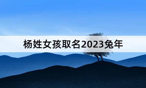 杨姓女孩取名2023兔年