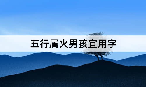 五行属火男孩宜用字