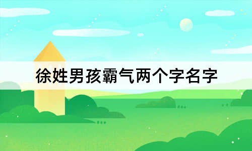 徐姓男孩霸气两个字名字