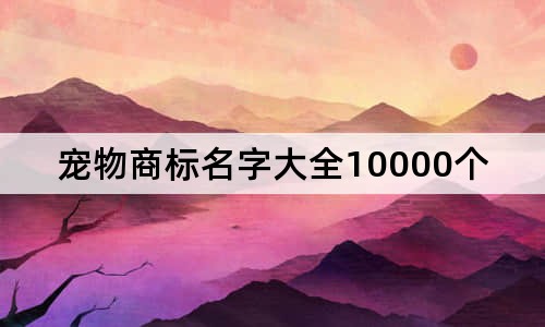 宠物商标名字大全10000个