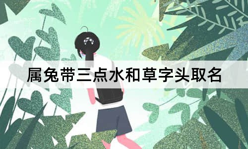 属兔带三点水和草字头取名