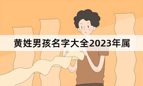 黄姓男孩名字大全2023年属兔