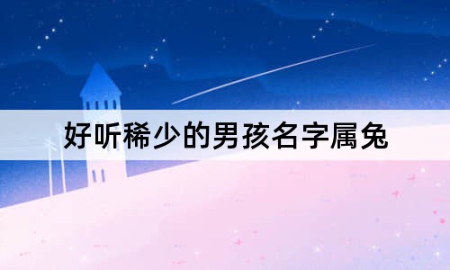 好听稀少的男孩名字属兔