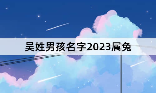 吴姓男孩名字2023属兔