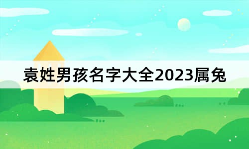 袁姓男孩名字大全2023属兔