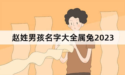 赵姓男孩名字大全属兔2023年