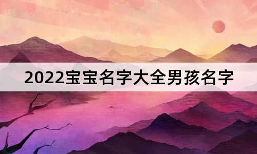 2022宝宝名字大全男孩名字