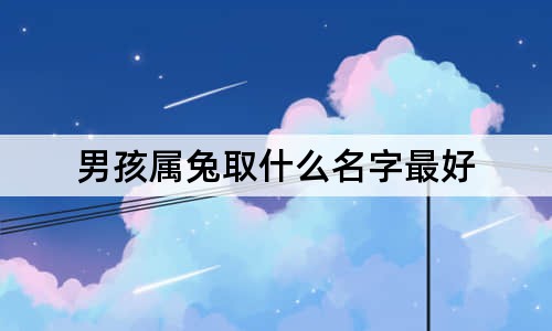 男孩属兔取什么名字最好