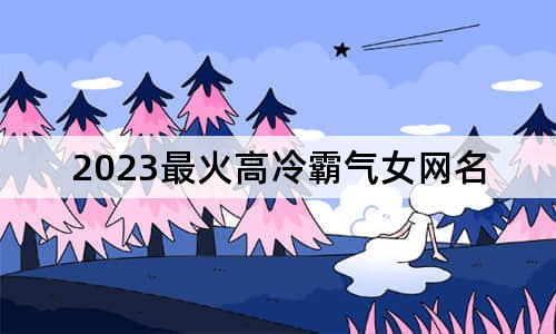 2023最火高冷霸气女网名