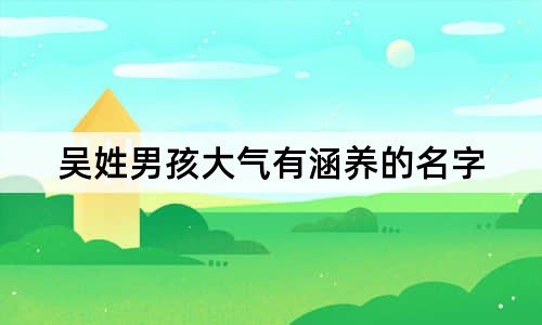 吴姓男孩大气有涵养的名字