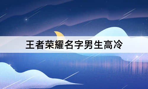 王者荣耀名字男生高冷