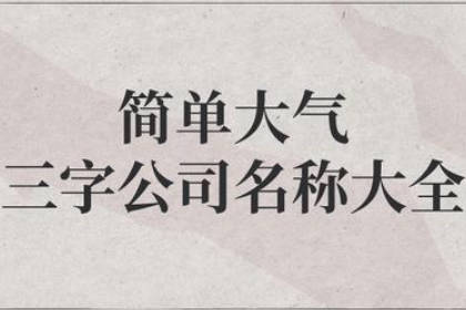 公司名称大全简单大气三个字 注册公司名字大全洋气