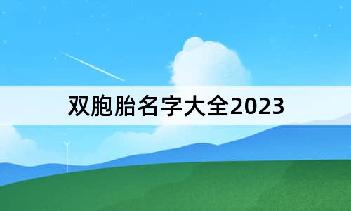 双胞胎名字大全2023