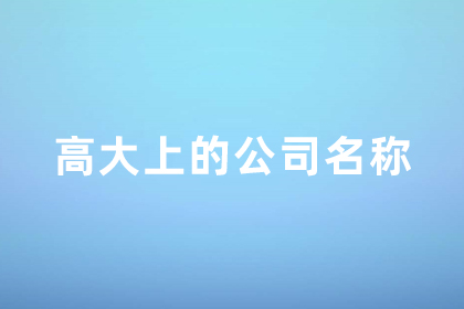 高端大气的公司名字 公司名称怎么取好显得高大上