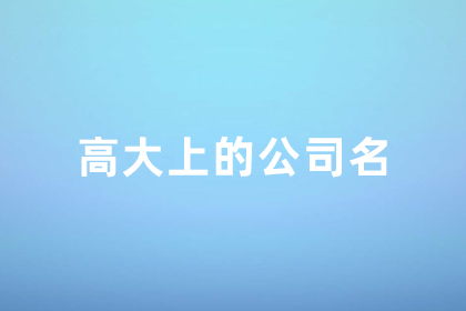 公司起名好记大气两字 高大上有内涵的公司名字